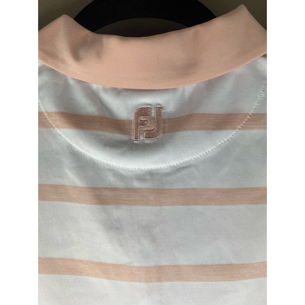 Footjoy NWT Sleeveless Spacedye Stripe Women Tank Polo Size Large - Picture 4 of 6
